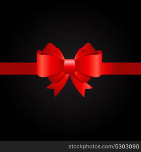 Gift Card with Red Bow and Ribbon Vector Illustration EPS10. Gift Card with Red Bow and Ribbon Vector Illustration