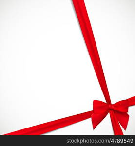 Gift Card with Red Ribbon and Bow. Vector illustration EPS10. Gift Card with Red Ribbon and Bow. Vector illustration