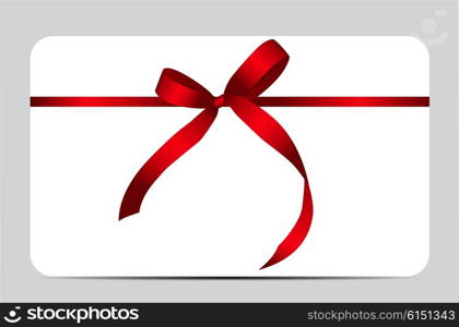 Gift Card with Red Ribbon and Bow. Vector illustration EPS10. Gift Card with Red Ribbon and Bow. Vector illustration