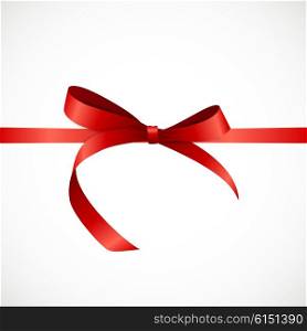 Gift Card with Red Ribbon and Bow. Vector illustration EPS10. Gift Card with Red Ribbon and Bow. Vector illustration