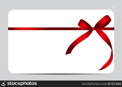 Gift Card with Red Ribbon and Bow. Vector illustration EPS10. Gift Card with Red Ribbon and Bow. Vector illustration