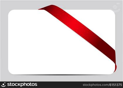 Gift Card with Red Ribbon. Vector illustration EPS10. Gift Card with Red Ribbon. Vector illustration
