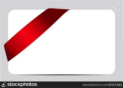Gift Card with Red Ribbon. Vector illustration EPS10. Gift Card with Red Ribbon. Vector illustration