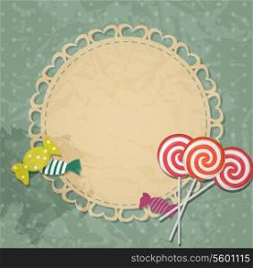 gift card with ribbons, design elements. Vector illustration
