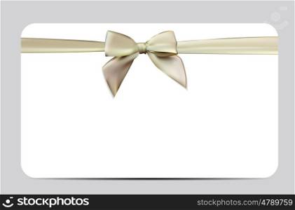 Gift Card with Silk Ribbon and Bow. Vector illustration EPS10. Gift Card with Silk Ribbon and Bow. Vector illustration