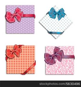 Gift cards with ribbon. Vector background