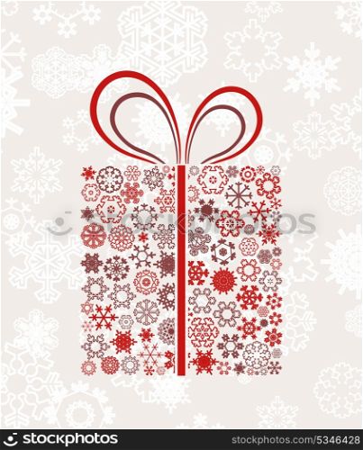 Gift. Christmas gift on a winter background. A vector illustration