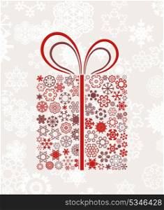 Gift. Christmas gift on a winter background. A vector illustration