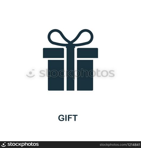 Gift creative icon. Simple element illustration. Gift concept symbol design from party icon collection. Can be used for mobile and web design, apps, software, print.. Gift creative icon. Simple element illustration. Gift concept symbol design from party icon collection. Perfect for web design, apps, software, print.