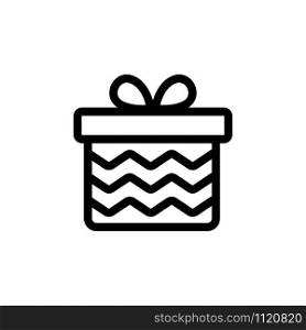 Gift for the new year icon vector. A thin line sign. Isolated contour symbol illustration. Gift for the new year icon vector. Isolated contour symbol illustration