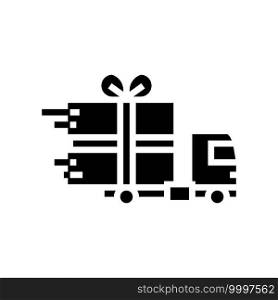 gift free shipping glyph icon vector. gift free shipping sign. isolated contour symbol black illustration. gift free shipping glyph icon vector illustration