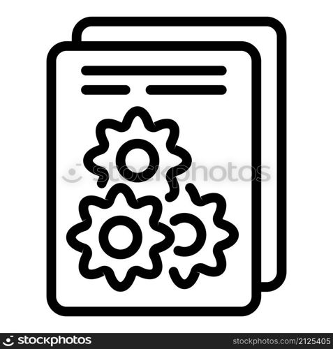 Gift gear papers icon outline vector. Box present. Ribbon suprise. Gift gear papers icon outline vector. Box present