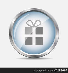 Gift Glossy Icon Isolated Vector Illustration EPS10. Gift Glossy Icon Vector Illustration