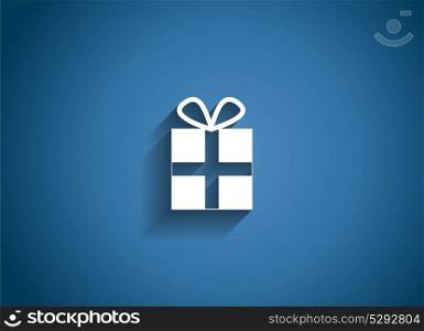 Gift Glossy Icon Vector Illustration on Blue Background. EPS10. Gift Glossy Icon Vector Illustration