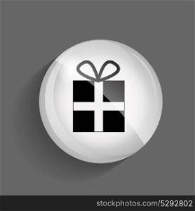 Gift Glossy Icon Vector Illustration on Gray Background. EPS10. Gift Glossy Icon Vector Illustration