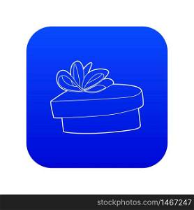 Gift icon blue vector isolated on white background. Gift icon blue vector