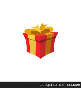 Gift icon in red color. Vector EPS 10