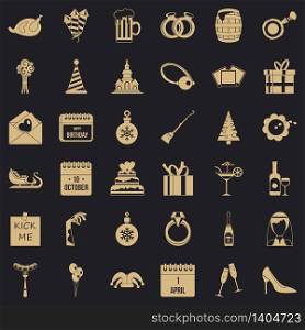 Gift icons set. Simple style of 36 gift vector icons for web for any design. Gift icons set, simple style