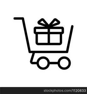 Gift in the package icon vector. A thin line sign. Isolated contour symbol illustration. Gift in the package icon vector. Isolated contour symbol illustration