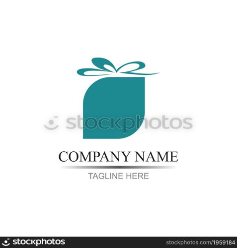 Gift Logo Simbol Desain Template Vektor