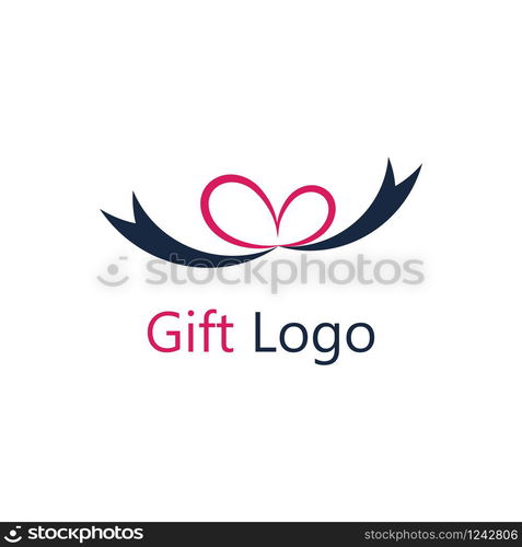 Gift logo template vector illustration