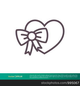 Gift Love Icon Vector Logo Template Illustration Design. Vector EPS 10.