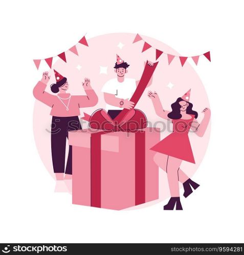 Gift-opening party abstract concept vector illustration. Day-after party, gift-opeing together, family celebration tradition, getting present, guest invitation, brunch event abstract metaphor.. Gift-opening party abstract concept vector illustration.