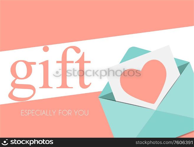 Gift Poster Template with Envelope with Heart Symbol. Vector illustration EPS10. Gift Poster Template with Envelope with Heart Symbol. Vector illustration