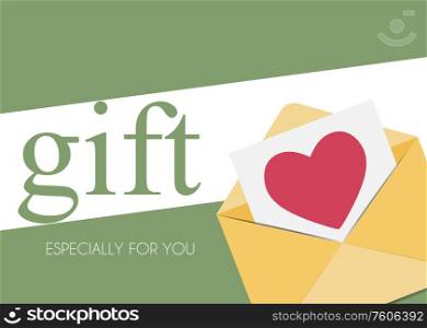Gift Poster Template with Envelope with Heart Symbol. Vector illustration EPS10. Gift Poster Template with Envelope with Heart Symbol. Vector illustration