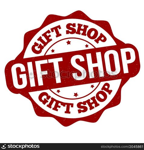 Gift shop grunge rubber stamp on white background, vector illustration