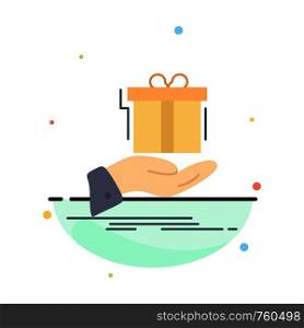 gift, surprise, solution, idea, birthday Flat Color Icon Vector