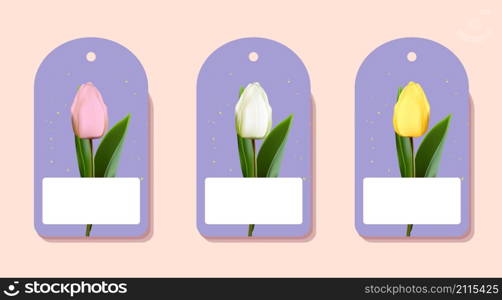 Gift tag for mother&rsquo;s day. Mommy spring holiday. Tulips are the first spring flowers for mom. Bouquet. Happy mother&rsquo;s day.. Gift tag for mother&rsquo;s day. Mommy spring holiday. Tulips are the first spring flowers for mom. Bouquet. Happy mother&rsquo;s day