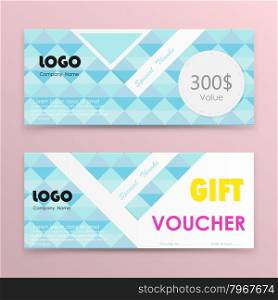 Gift voucher background or certificate coupon template with clean premium modern pattern design.Vector illustration