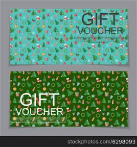 Gift Voucher Template for Christmas and New Year Discount Coupon Vector Illustration EPS10. Gift Voucher Template for Christmas and New Year Discount