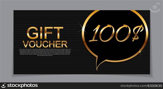 Gift Voucher Template for Christmas and New Year Discount Coupon Vector Illustration EPS10. Gift Voucher Template for Christmas and New Year Discount Coupon