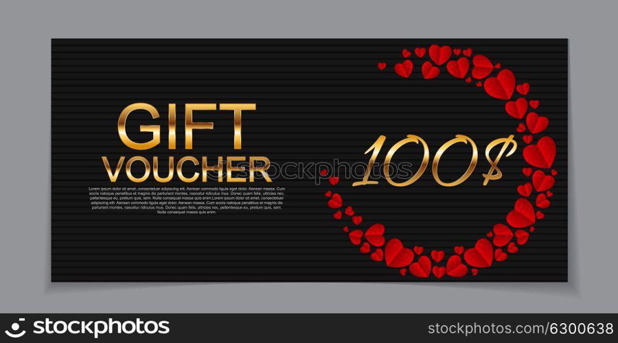 Gift Voucher Template for Discount Coupon Vector Illustration EPS10. Gift Voucher Template for Discount Coupon Vector Illustration