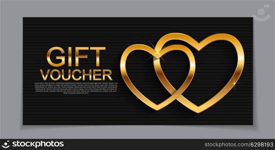 Gift Voucher Template for Valentines Day Discount Coupon Vector Illustration EPS10. Gift Voucher Template for Valentines Day Discount Coupon Vector
