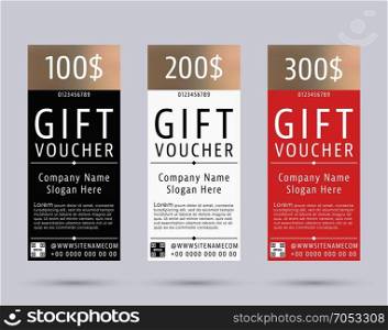 Gift voucher template. Gift voucher template. Trendy simple flyer design. Vector illustration.