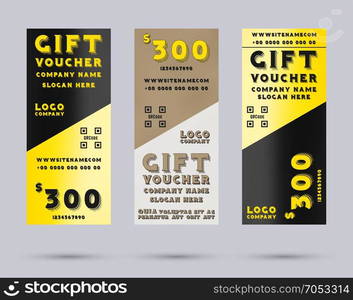 Gift voucher template. Gift voucher template. Trendy simple flyer design. Vector illustration.