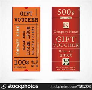 Gift voucher template. Gift voucher template. Trendy simple flyer design. Vector illustration.
