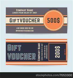 Gift voucher template. Trendy simple flyer design. Vector illustration.. Gift voucher template