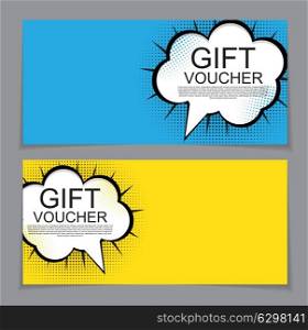 Gift Voucher Template with cartoon Background. Discount Coupon. Vector Illustration. EPS10. Gift Voucher Template with cartoon Background. Discount Coupon.