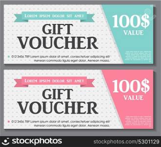 Gift Voucher Template with Sample Text Vector Illustration EPS10. Gift Voucher Template with Sample Text Vector Illustration