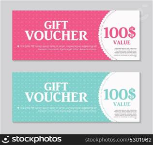 Gift Voucher Template with Sample Text Vector Illustration EPS10. Gift Voucher Template with Sample Text Vector Illustration
