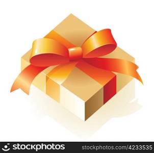 Gift with bow. Vector illustration.