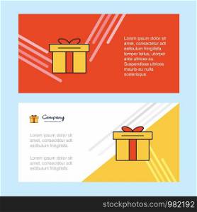 Giftbox abstract corporate business banner template, horizontal advertising business banner.