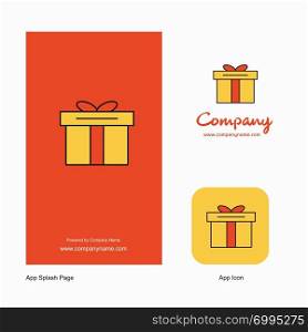Giftbox Company Logo App Icon and Splash Page Design. Creative Business App Design Elements