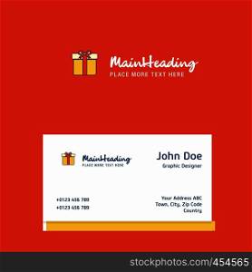 Giftbox logo Design with business card template. Elegant corporate identity. - Vector
