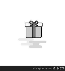 Giftbox Web Icon. Flat Line Filled Gray Icon Vector