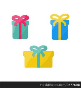 gifts holiday packaging bright color welcome surprise. Vector illustration